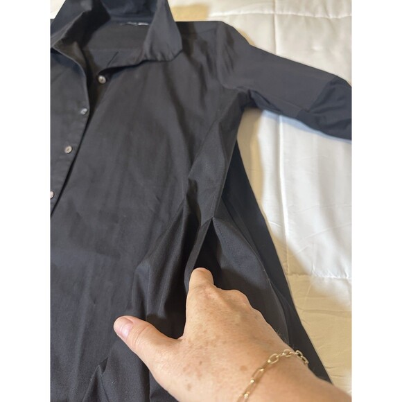 Stella Carakasi Button Up Black 3/4 Sleeve Oversized Tunic Pockets Sz Medium - Picture 5 of 12